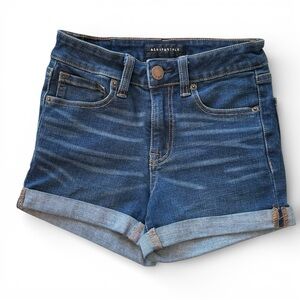 Aeropostale High Rise Midi Denim Shorts Size 00 Cuffed